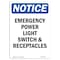 Signmission OSHA Notice, 7" Height, Emergency Power Light Switch And Sign, 7" X 5", Portrait OS-NS-D-57-V-11882 - alternate 1